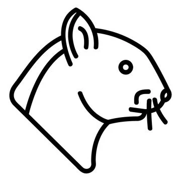 Squirrel Vector Icon, Lineal style icon, from Animal Head icons collection Stock Illustration