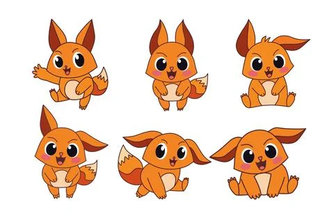 Squirrel vector pack.  Animals cartoon. Stock Illustration