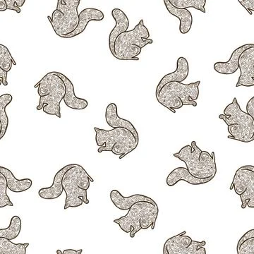 Squirrel vector tangle. Stock Illustration