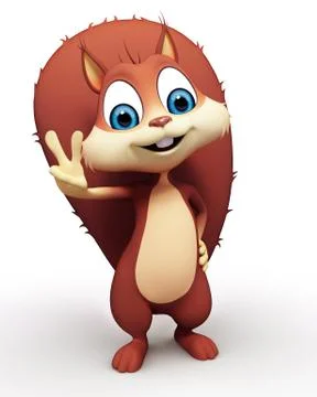 Squirrel with  victory sign Illustrazione stock