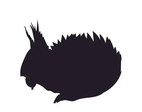 Squirrel with walnut, silhouette, vector イラスト素材