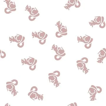 Squirrel wild animal glyph vector seamless pattern Illustrazione stock