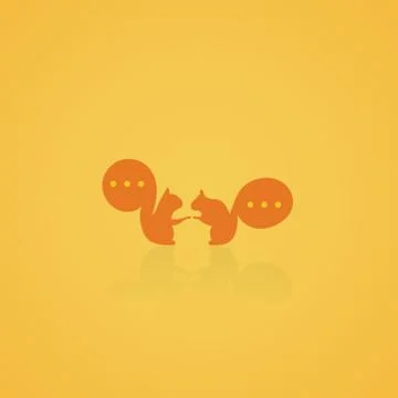 Squirrels With Tails As Speech Bubbles Icon Illustrazione stock