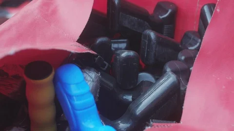 Squirt gun handles Stock Footage 103813723