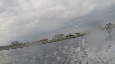 Squirt in the side of the boat Video stock 78700704