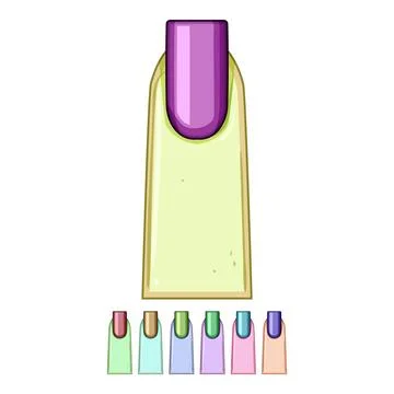 Squoval nail shape cartoon vector graphic Stock Illustration
