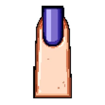 Squoval nail shape pixel art vector illustration 스톡 일러스트