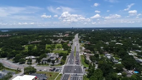 SR-436 traffic from a drone Video stock 93693594