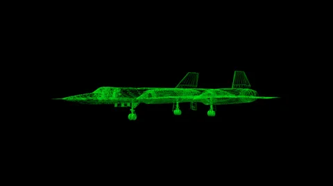 SR-71 Wireframe Stock Footage 36043083