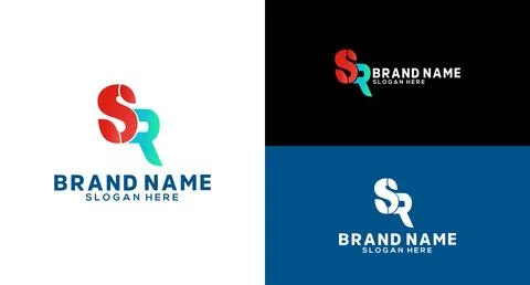 SR Letter Monogram Logo Design SR icon Lettermark Logo Stock Illustration