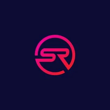 Sr logo in the circle with a beautiful color Stock Illustration