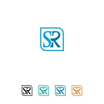 SR logo design vector template, rs letter logo, sr logo Stock Illustration