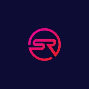 Sr logo initials . modern sr logotype Stock Illustration