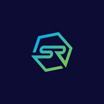 Sr logo initials . modern sr logotype Stock Illustration
