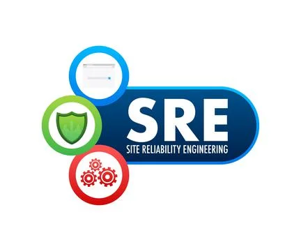 SRE - Site Reliability Engineering acronym. Vector stock illustration. Stockillustratie