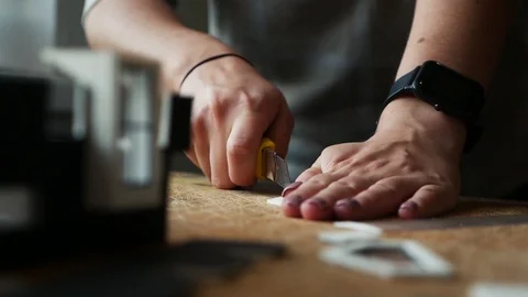Сreation of details. Desktop.  Workshop Stock Footage 116679869