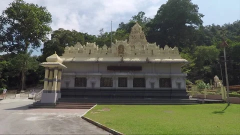 Sree Ganesar Temple, Waterfall Hilltop Hindu Temple, Penang, Malaysia Stock Footage 320259103
