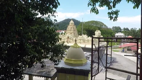 Sree Ganeshar Temple, Waterfall Hilltop Hindu Temple, Penang, Malaysia Stock Footage 320257876