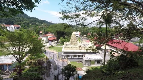 Sree Ganeshar Temple, Waterfall Hilltop Hindu Temple, Penang, Malaysia Stock Footage 320293662