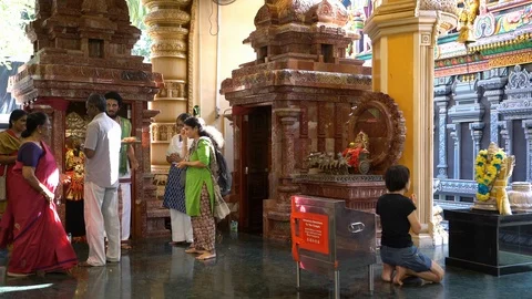 Sri Krishanan temple in Singapore Stock Footage 124367312
