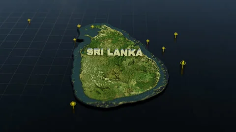Sri Lanka 3D Map With Animation Stock Footage 310110363