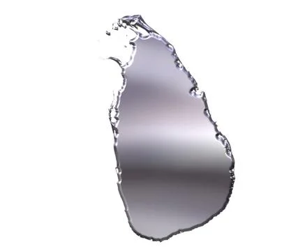 Sri Lanka 3D Silver Map Stock Illustration