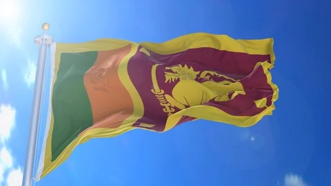 Sri Lanka animated flag pack in 3D and isolated background Video stock 119930698