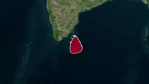 Sri Lanka Border Highlighted Map Geography Motion Graphic Animation 4K 库存影片 330383445