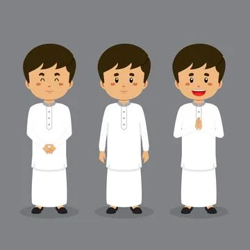 Sri Lanka Character with Various Expression Stock Illustration