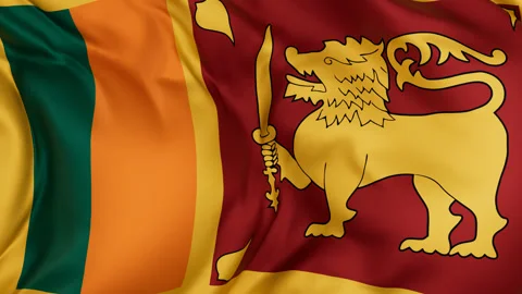 Sri Lanka cloth flag background loop Stock Footage 310850729