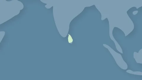 Sri Lanka Emerging from World Map Animation Global Location Reveal Concept Stock Footage 340557497