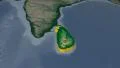 Sri Lanka extruded. Bumps shaded. 4k or 4k+ Resolution