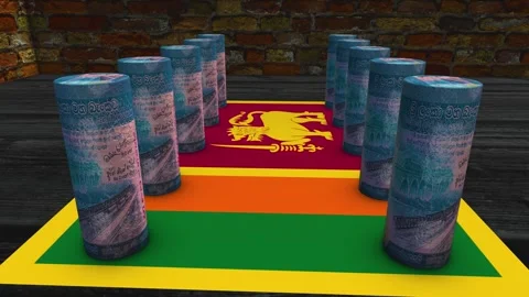 Sri Lanka Flag - 50 Rupee Currency Concept - 3 Video stock 269753068