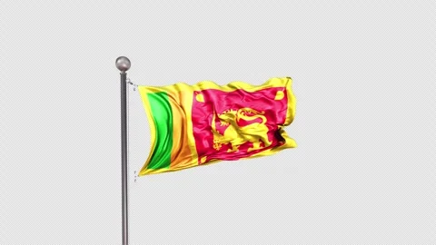 Sri Lanka Flag  Animation Loop Include Alpha 3D Rendering Stock-Footage 312105721