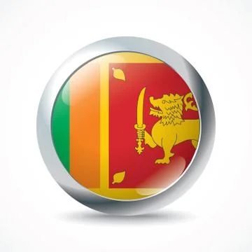 Sri Lanka flag button Stock Illustration