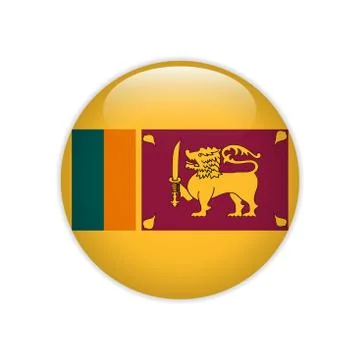 Sri Lanka flag on button Stock Illustration