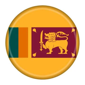 Sri Lanka flag button illustration with clipping path Stock Illustration