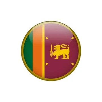 Sri Lanka Flag Circle Button Vector Template Illustrazione stock