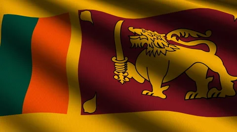 Sri Lanka flag close-up Stock Footage 5090395