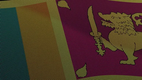 Sri Lanka Flag Digital Particle Waving Seamless Loop Animation on Black Bac.. Stock Footage 339303510