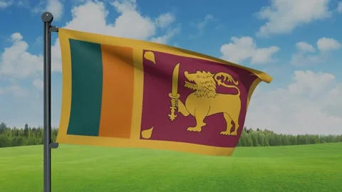 Sri Lanka Flag Stock Footage 153254487