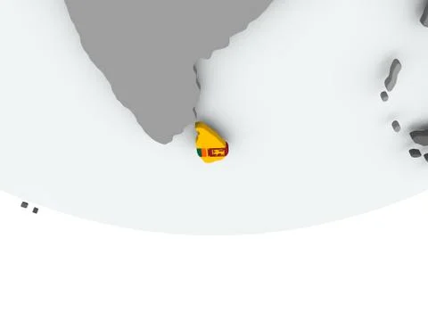 Sri Lanka with flag on globe Stock-Illustration