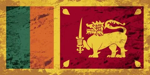 Sri Lanka flag. Grunge background. Vector illustration Stock Illustration