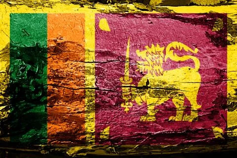 Sri lanka flag with grunge texture Stock Illustration