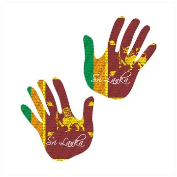 Sri lanka flag hand vector Stock Illustration