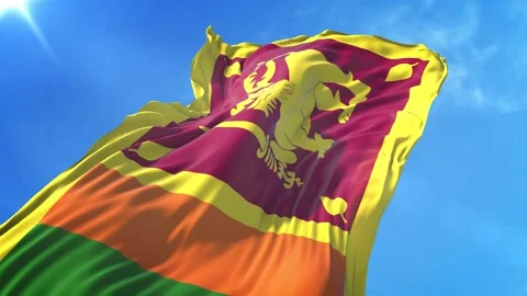Sri Lanka Flag Low Angle View Stock Footage 295697691
