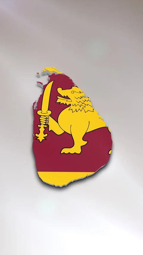 Sri Lanka Flag on Map Stock Footage 278209904