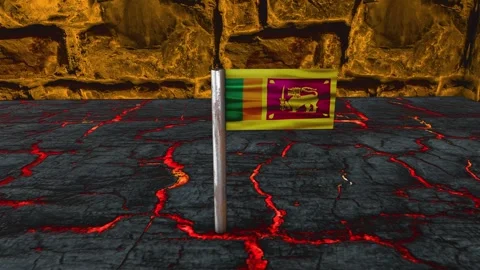 Sri Lanka Flag Post - Dolly Shot Video stock 270539692
