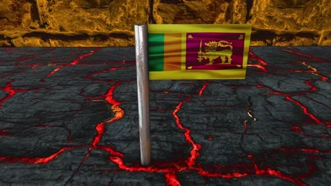 Sri Lanka Flag Post - Upwards Shot Video stock 270539708