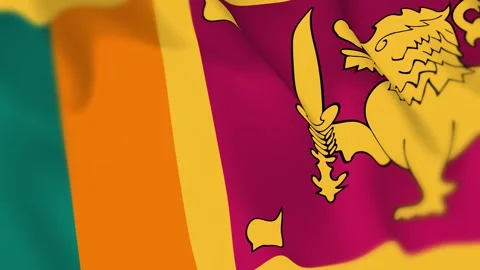 Sri Lanka Flag Seamless Loop 4k 60fps on Sky Background Stock Footage 340351610